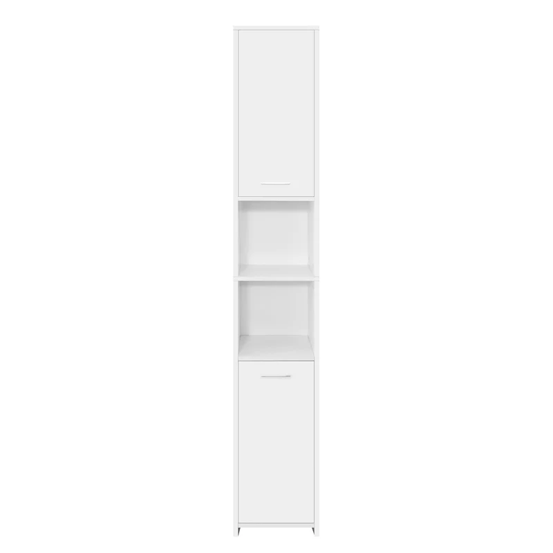 ML-Design | Badezimmerschrank Badschrank Weiß 30x190 cm mit zwei Ablagen