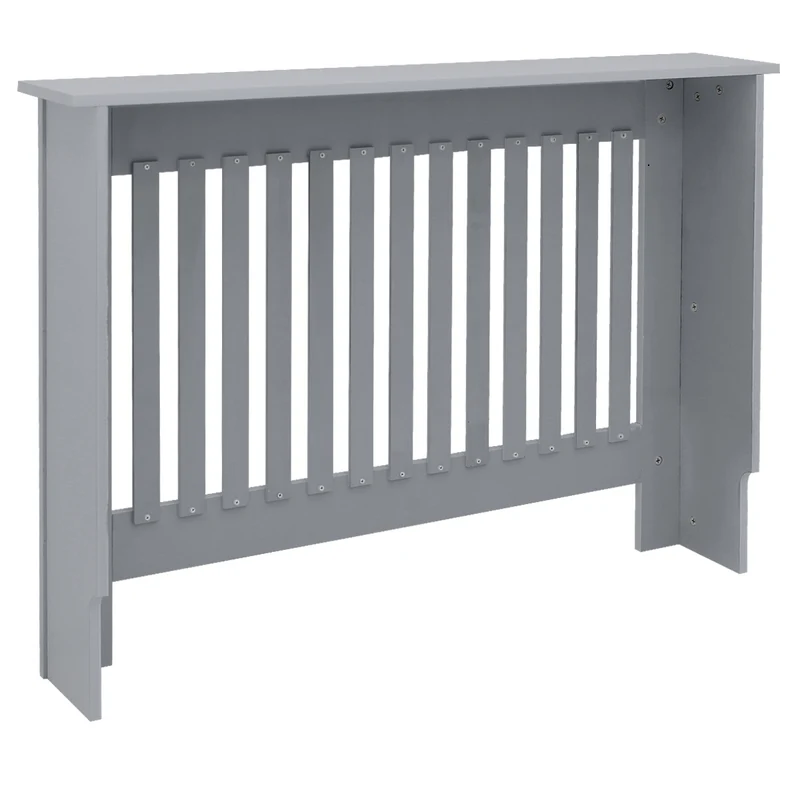 Heizkörperverkleidung 112x19x82 cm Landhaus Grau aus MDF ML-Design