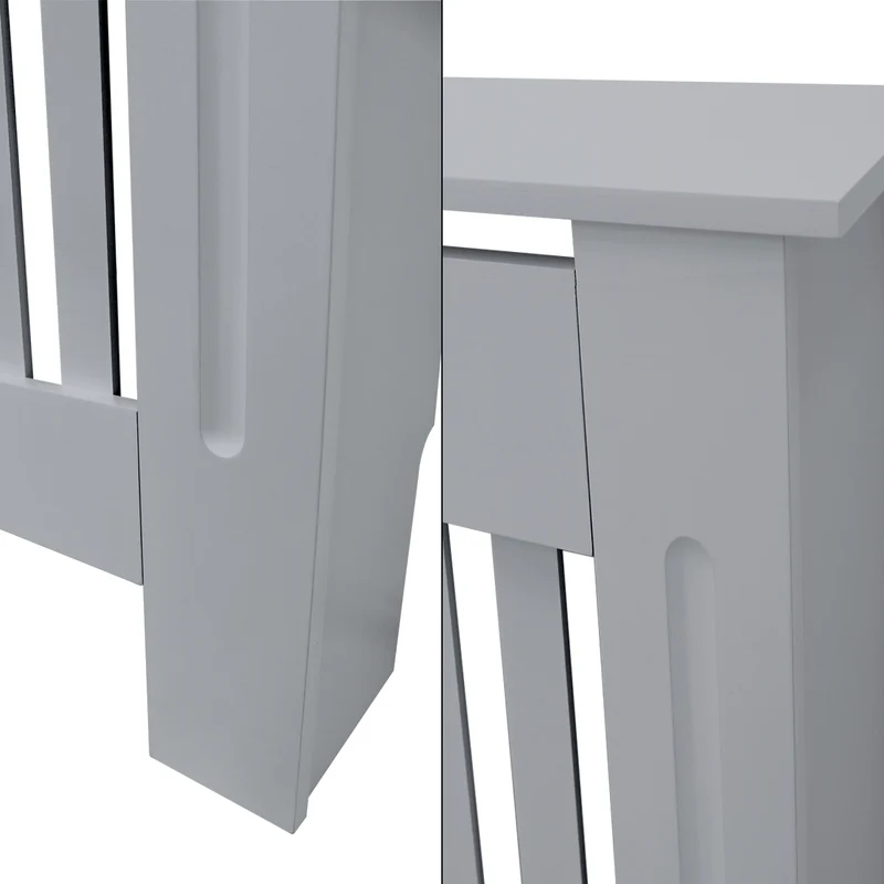 Heizkörperverkleidung 112x19x82 cm Landhaus Grau aus MDF ML-Design
