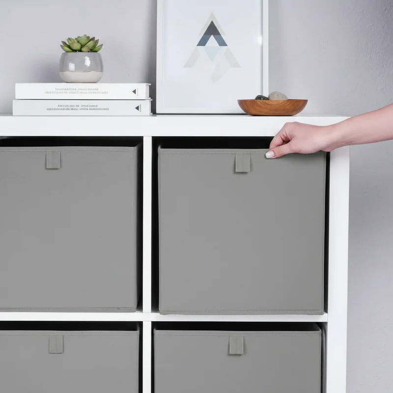 Box für Ikea Kallax Regal, faltbare Stoffbox, Kiste - Grau