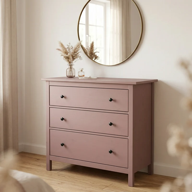 Möbelfarbe ohne Schleifen, Rosa 750ml Kreidefarbe ideal für IKEA Möbel, Kreidelack für ca. 6m²