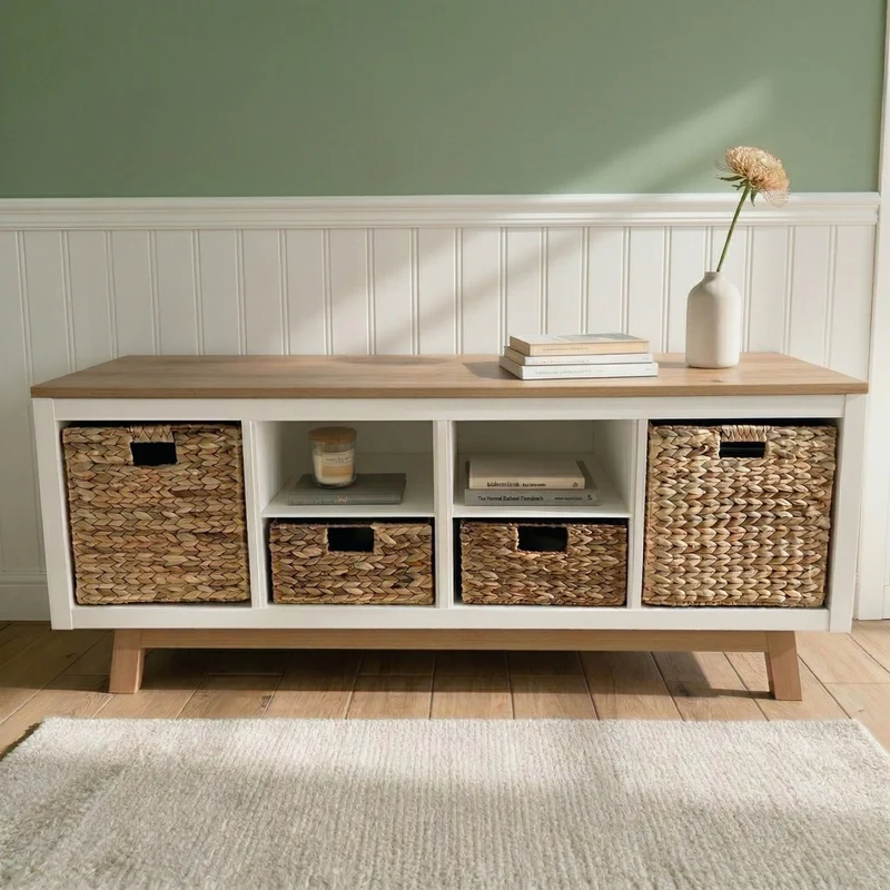 Untergestell für IKEA Kallax Regal 2er, 3er & 4er, Holz Gestell im Stil Eiche
