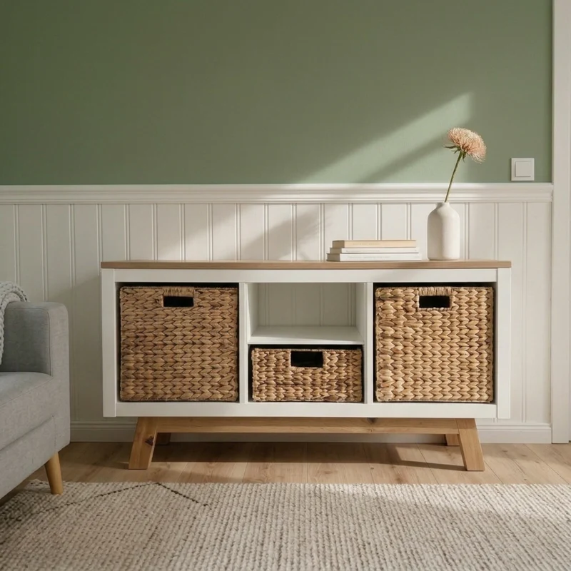 Untergestell für IKEA Kallax Regal 3 Fächer Breite, Holzgestell 97 x 33 x 14cm, Artisan Eiche