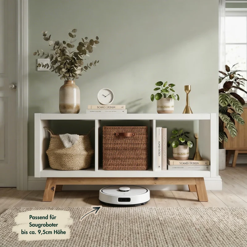 Untergestell für IKEA Kallax Regal 3 Fächer Breite, Holzgestell 97 x 33 x 14cm, Artisan Eiche