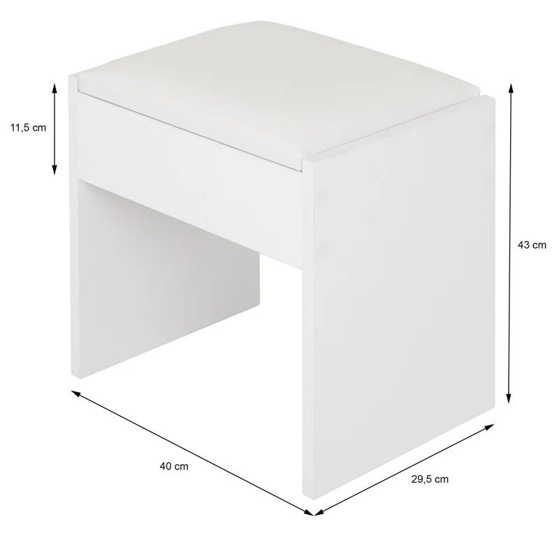 ECD Germany | Sitzhocker robust, vielseitig einsetzbar aus Holz, Moderner Schminkhocker