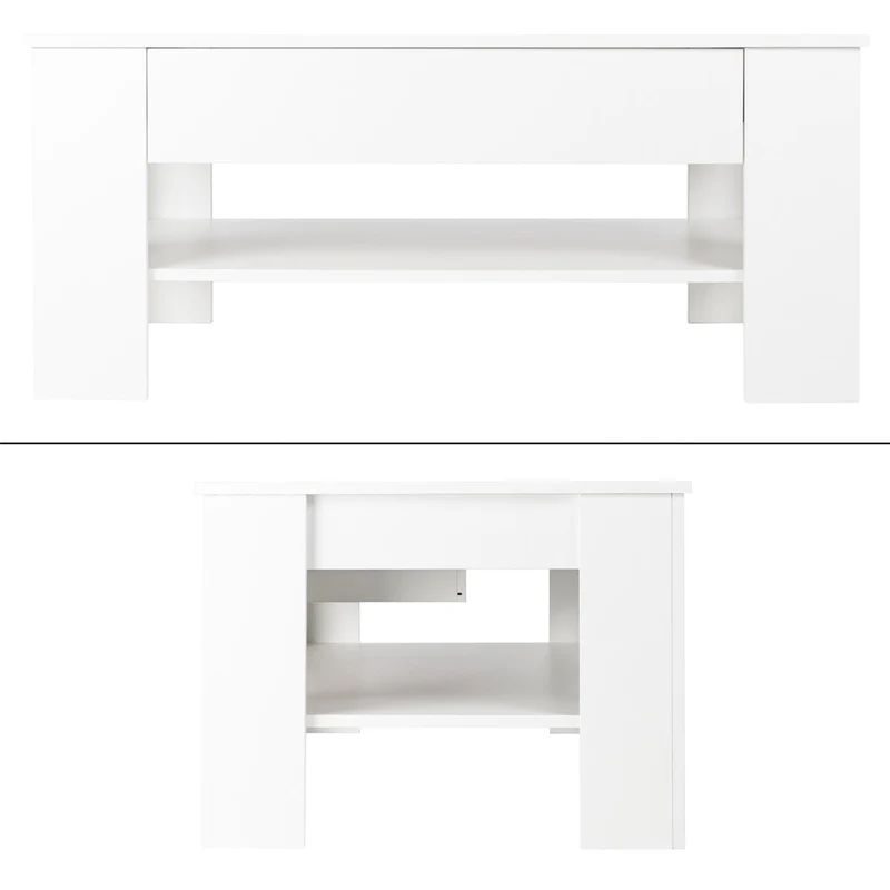 ML-Design | Couchtisch mit Schublade und Ablage 110x65x48 cm, Sofatisch mit Stauraum