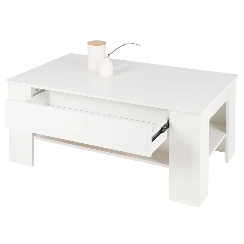 ML-Design | Couchtisch mit Schublade und Ablage 110x65x48 cm, Sofatisch mit Stauraum
