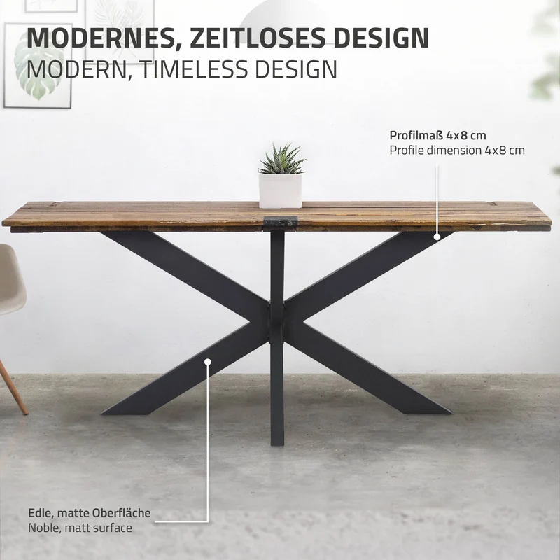 B-Ware Tischbeine X-Design 78x71x120 cm Schwarz aus Metall ML-Design