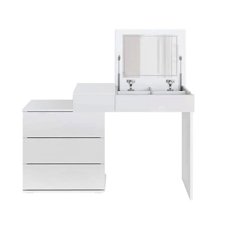 ML-Design | Schminktisch Frisiertisch 117,5x78x45 cm in Weiß mit Klappspiegel & 4 Schubladen