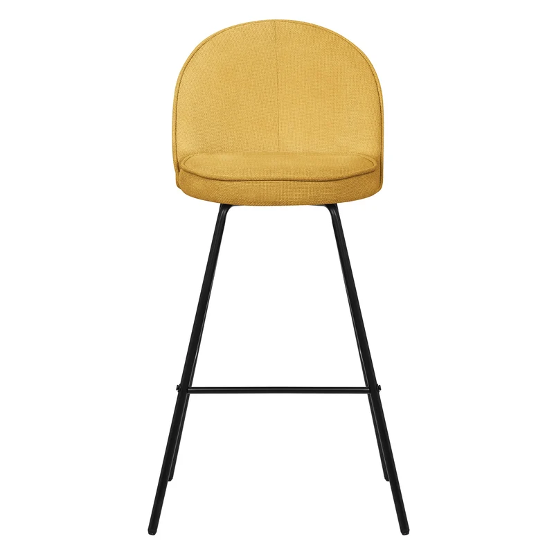 B-Ware Barhocker 2er Set Senf 52x102x50 cm mit Rückenlehne und Fußstütze bis 120 kg ML-Design
