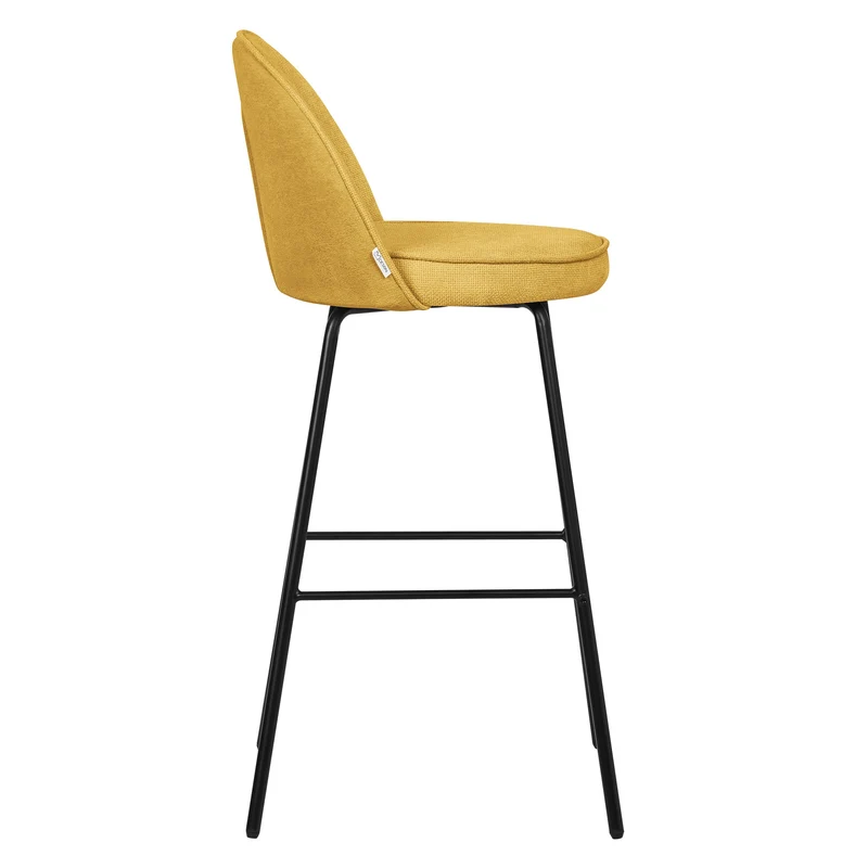 B-Ware Barhocker 2er Set Senf 52x102x50 cm mit Rückenlehne und Fußstütze bis 120 kg ML-Design