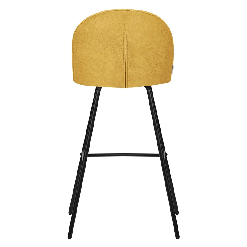 B-Ware Barhocker 2er Set Senf 52x102x50 cm mit Rückenlehne und Fußstütze bis 120 kg ML-Design