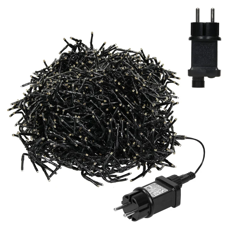ECD GERMANY | LED Eisregen Cluster Lichterkette Außen Innen 7m Warmweiß Weihnachtsbeleuchtung Eiszapfen 1032LED Lichtervorhang für Haus Weihnachtsdeko
