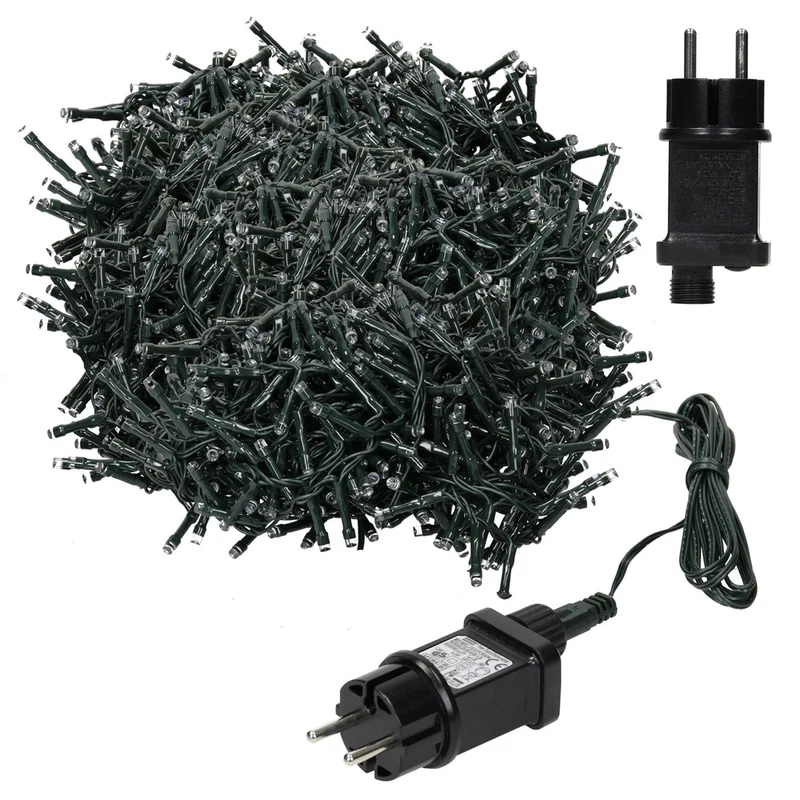 ECD Germany | LED Lichterkette Außen Innen 20 m Warmweiß Weihnachtsbeleuchtung LED Cluster Büschellichterkette Weihnachten wetterfest 1000 LED Timer