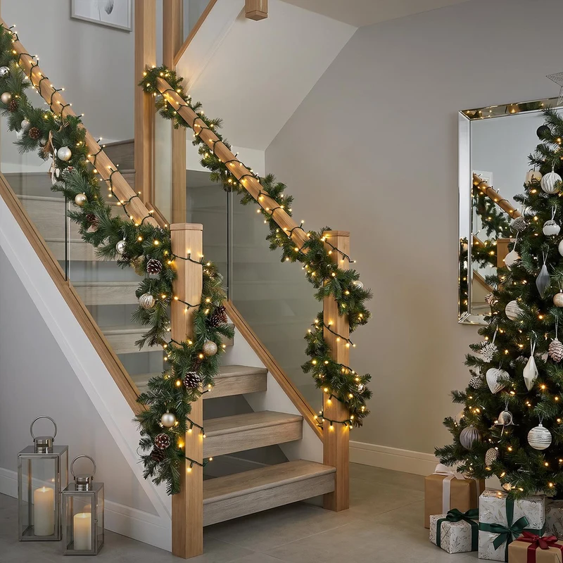 ECD Germany | LED Lichterkette Außen Innen 20 m Warmweiß Weihnachtsbeleuchtung LED Cluster Büschellichterkette Weihnachten wetterfest 1000 LED Timer
