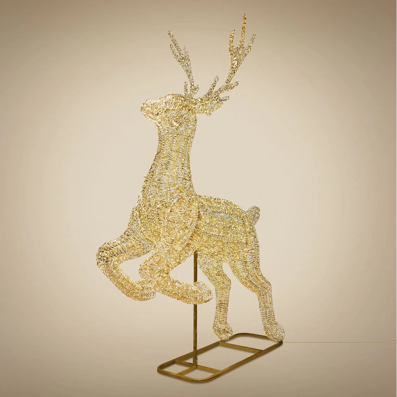 ECD Germany | LED Rentier Outdoor XXL 287 cm Metall Gold Weihnachtsdeko Weihnachtsbeleuchtung Beleuchtete Weihnachtsfigur groß 8300 LED Warmweiß