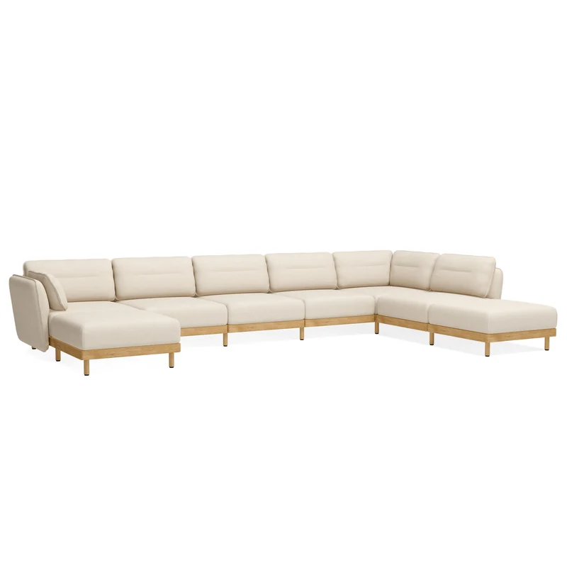 Ecksofa Mio Soft 6-Sitzer mit 2x Chaiselongue Eiche