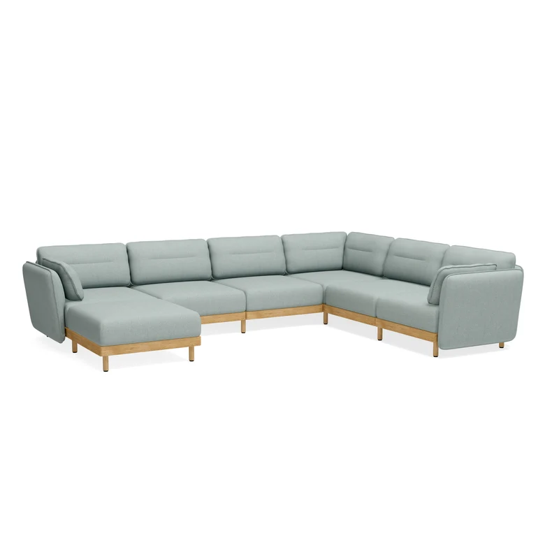 Ecksofa Mio Soft 6-Sitzer mit Chaiselongue Eiche
