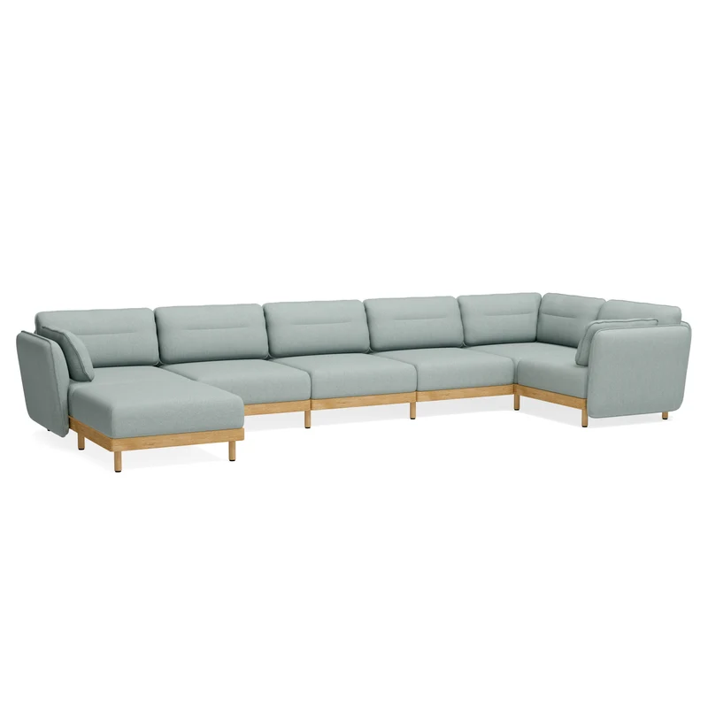 Ecksofa Mio Soft 6-Sitzer mit Chaiselongue Eiche