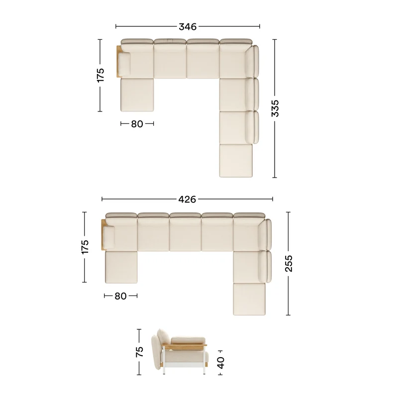 Ecksofa Mio Lounge 6-Sitzer mit 2x Chaiselongue