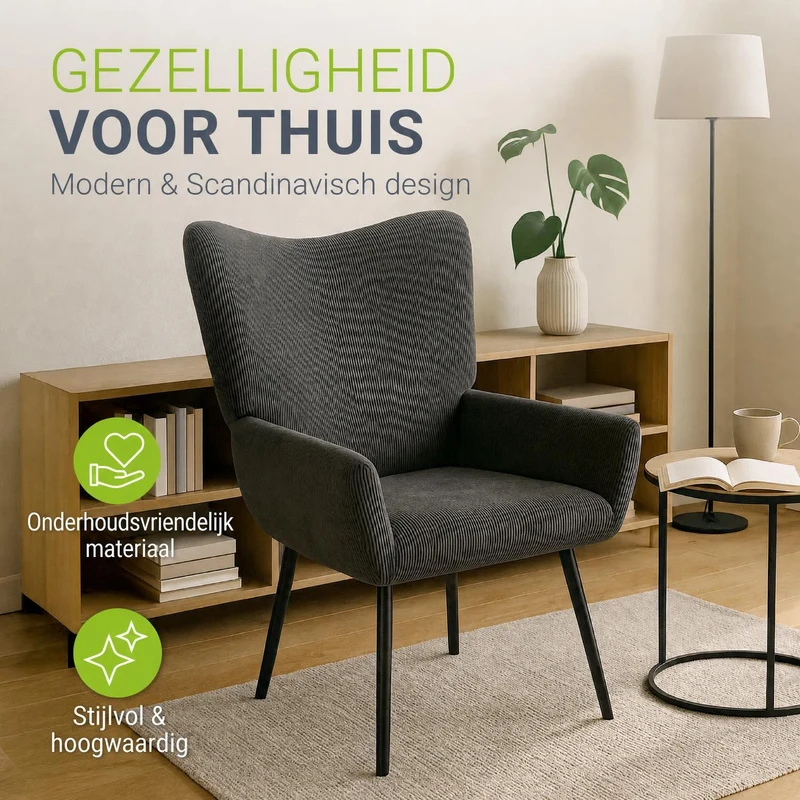 Ohrensessel mit optionalem Hocker Odense
