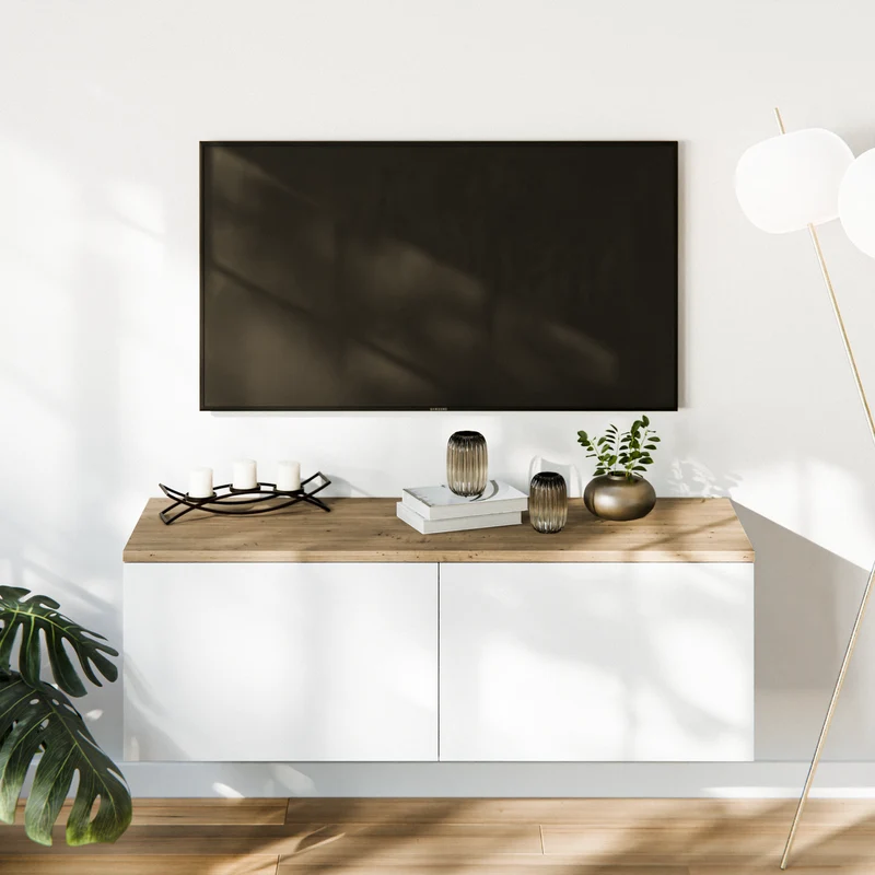 Holzplatte für IKEA Besta Regal 120 x 42cm, Eichen Deckplatte