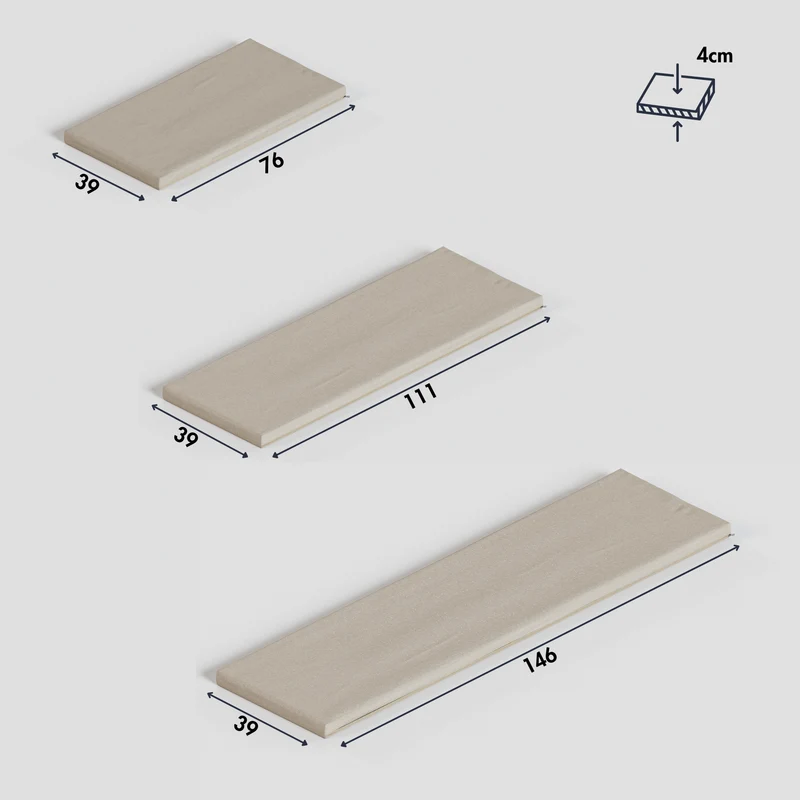 Sitzauflage für Ikea Kallax Regal, Beige, mit abnehmbarem Bezug - für 2er, 3er oder 4er