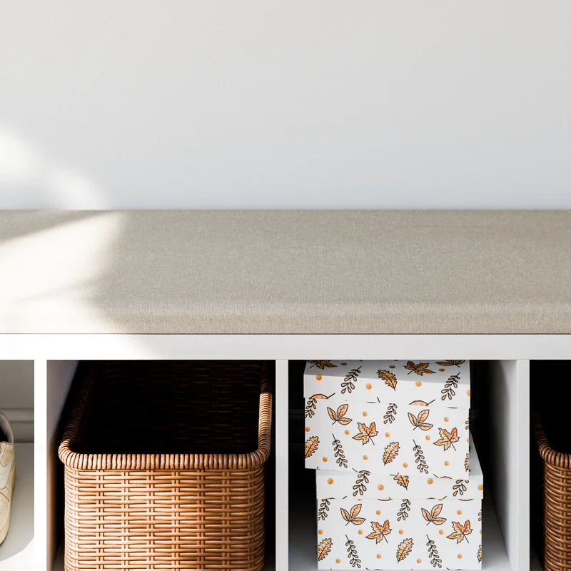 Sitzauflage für Ikea Kallax Regal, Beige, mit abnehmbarem Bezug - für 2er, 3er oder 4er