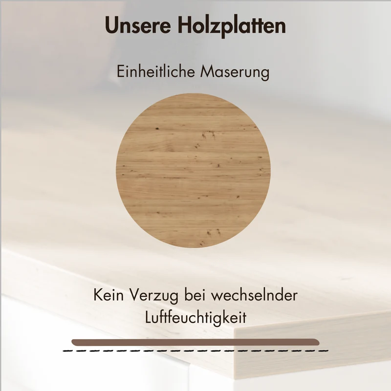Holzplatte für IKEA Malm Kommode, Eiche, 80,4 x 48,2cm