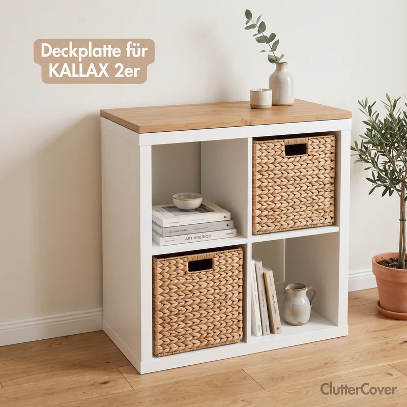 Holzplatte für IKEA Kallax Regal 1er, 2er, 3er oder 4er - Eiche Deckplatte