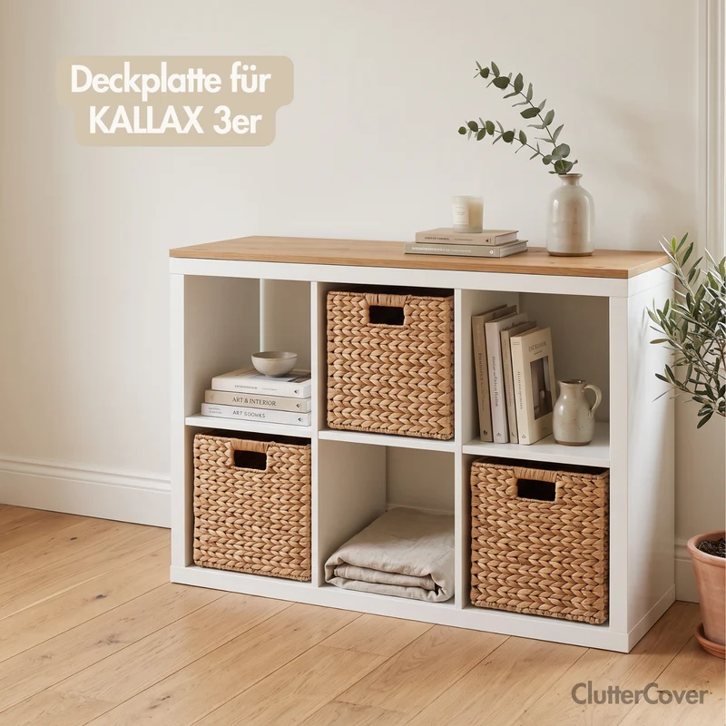 Holzplatte für IKEA Kallax Regal 1er, 2er, 3er oder 4er - Eiche Deckplatte