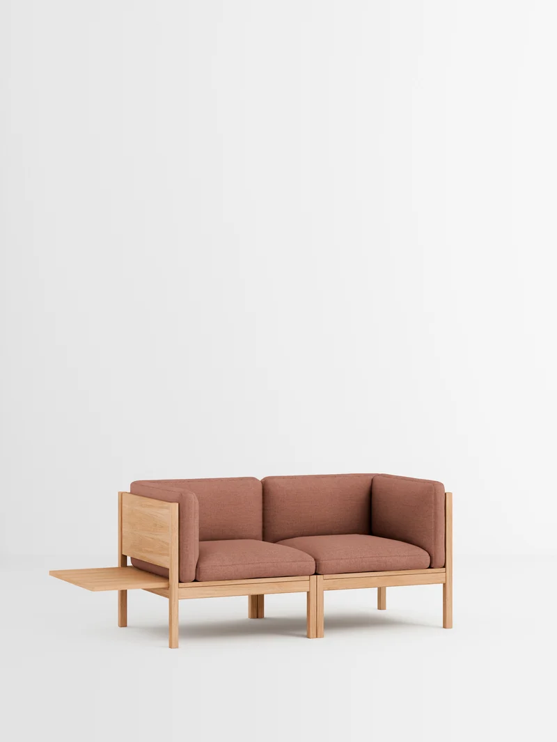 2 Seater Sofa with Sides + 1 Side Table