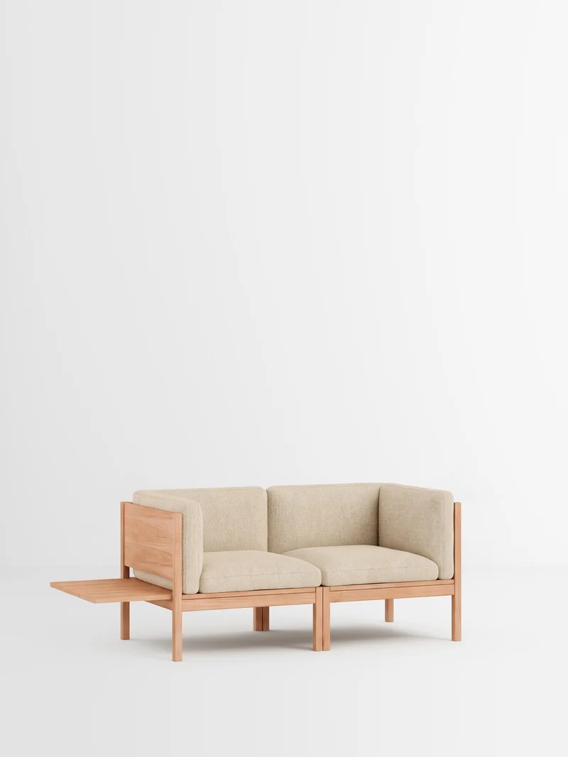 2 Seater Sofa with Sides + 1 Side Table
