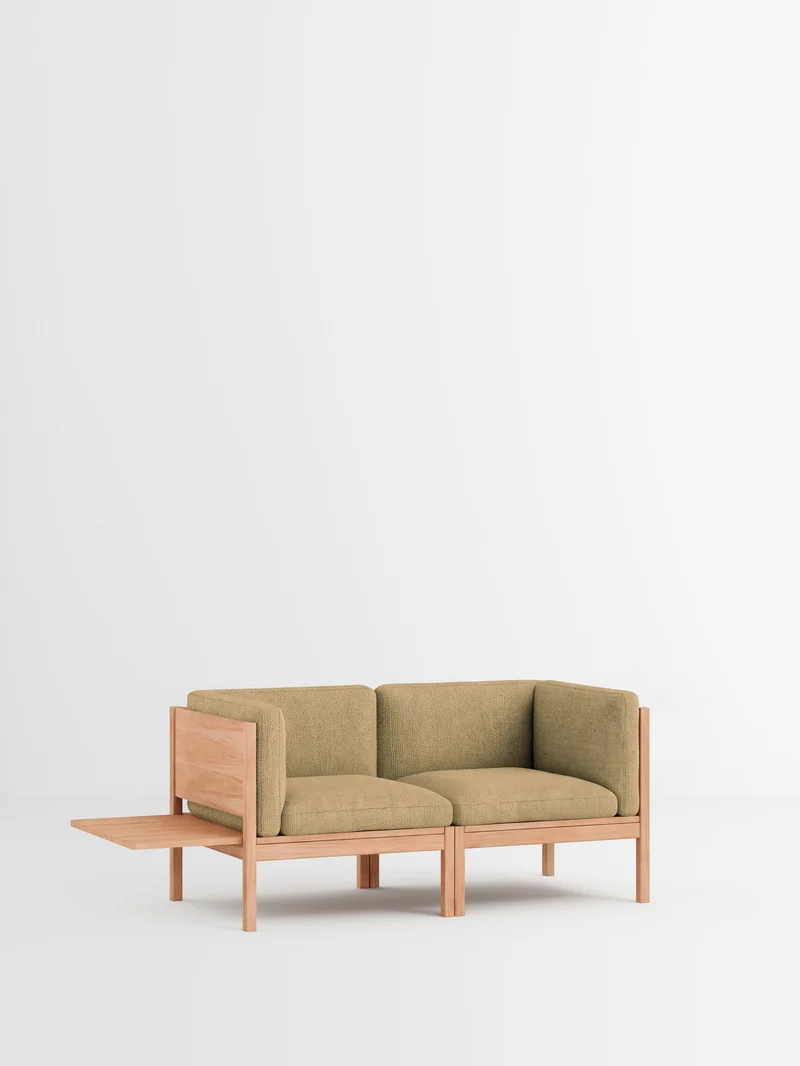 2 Seater Sofa with Sides + 1 Side Table