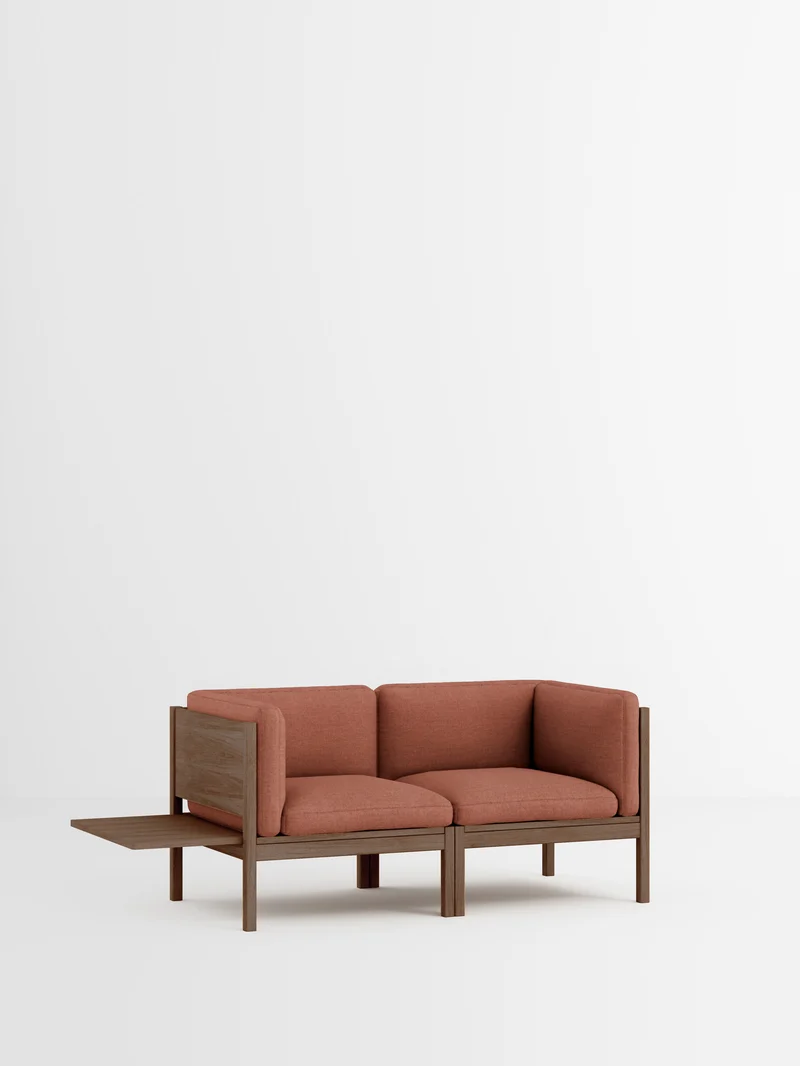 2 Seater Sofa with Sides + 1 Side Table