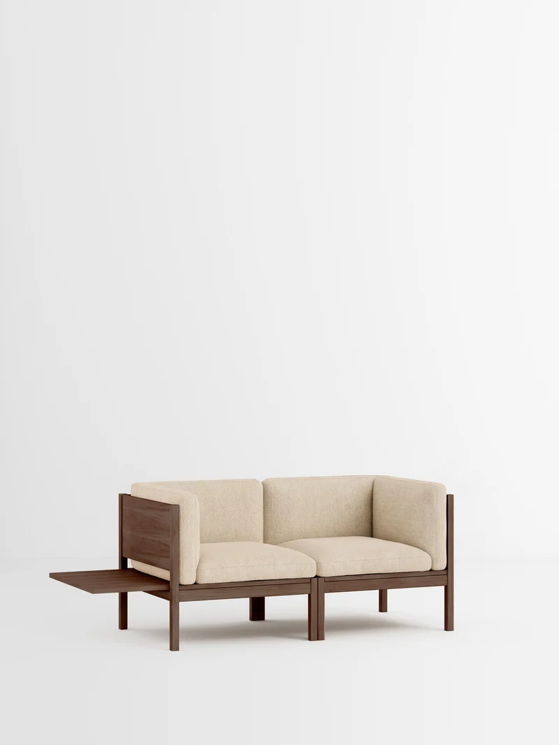 2 Seater Sofa with Sides + 1 Side Table
