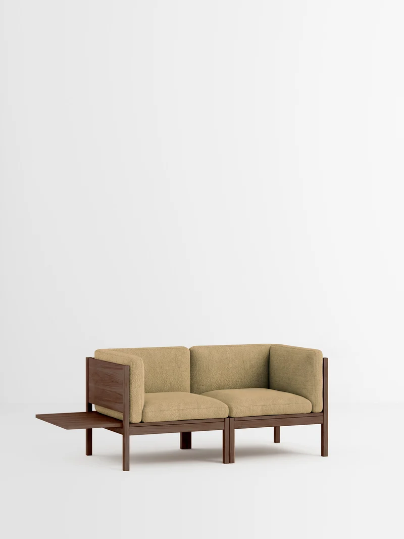 2 Seater Sofa with Sides + 1 Side Table