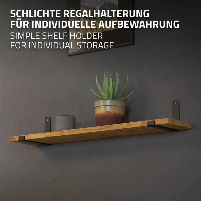 ML-Design | Wandkonsole 2er Set aus Stahl, Regalwinkel Regalhalterung
