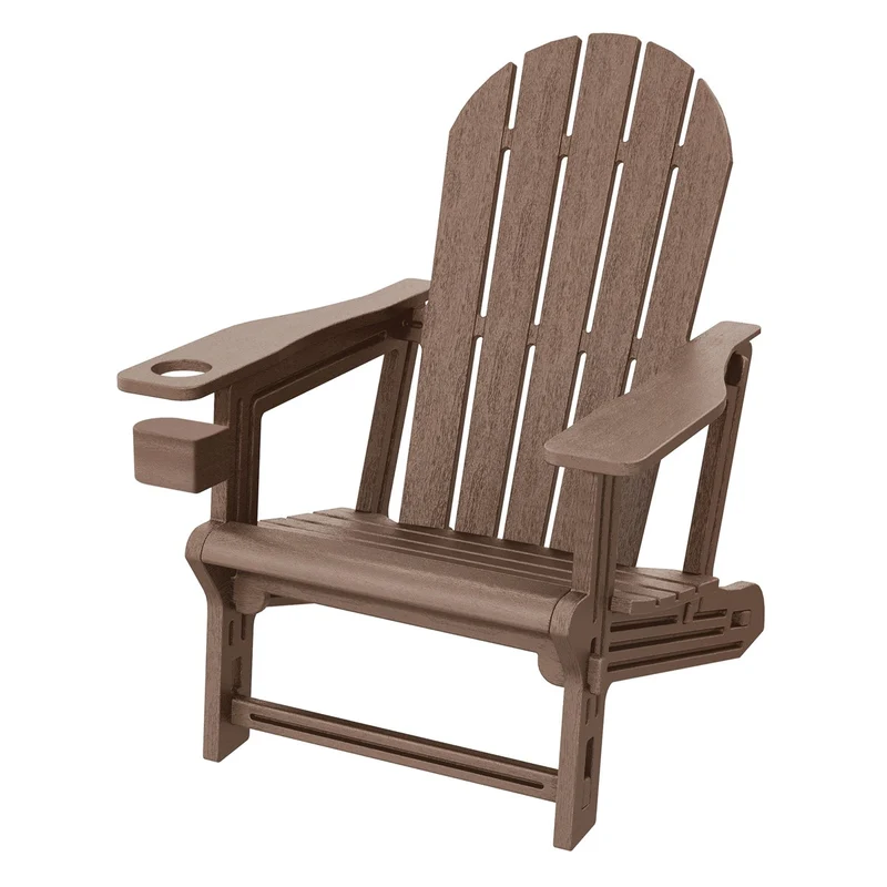 B-Ware Gartenstuhl Adirondack Stuhl Sonnenstuhl wetterfest aus HDPE Kunststoff bis 180 kg Braun Gartensessel ML-Design