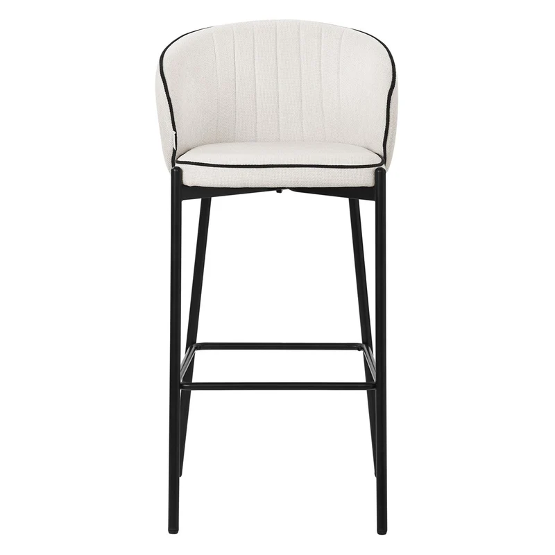 B-Ware Barhocker 2er Set Beige 50x101x54 cm mit Rückenlehne und Fußstütze bis 120 kg ML-Design