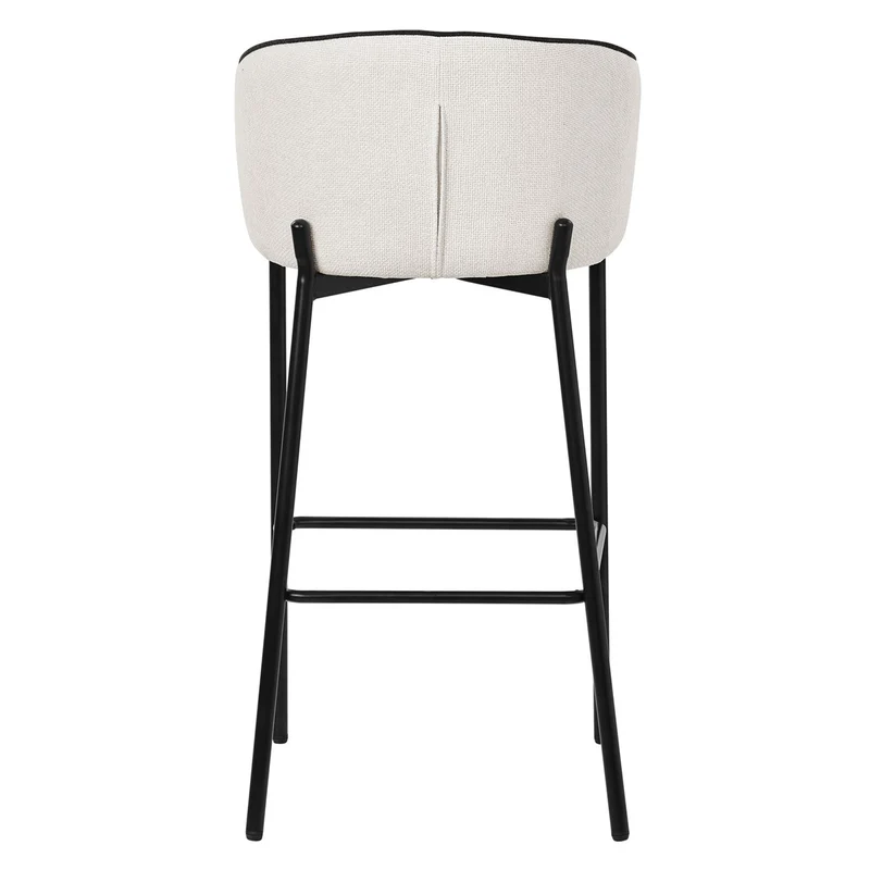 B-Ware Barhocker 2er Set Beige 50x101x54 cm mit Rückenlehne und Fußstütze bis 120 kg ML-Design