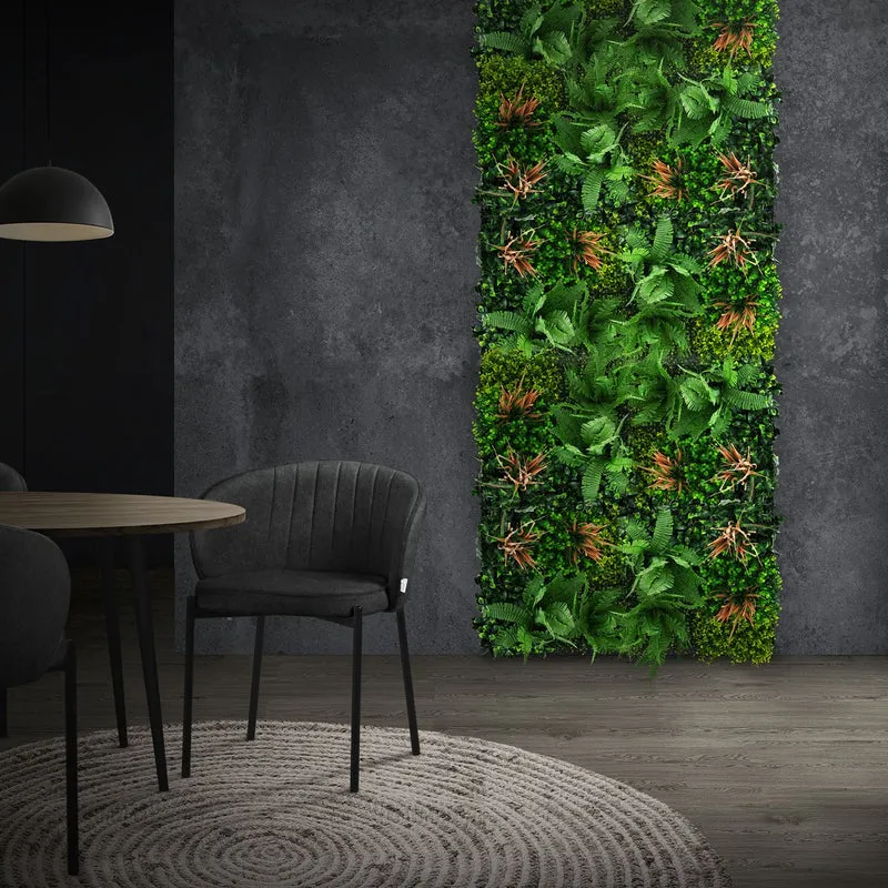 ECD Germany | Künstliche Pflanzenwand Tropical Mix 4er Set 50x50 cm Grün Kunstpflanzen Wandpaneele Indoor Outdoor Blumenwand Sichtschutz Wandpflanzen