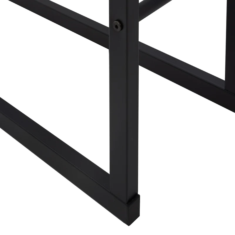 Kaminholzregal 100x25x100 cm Schwarz aus Metall ML-Design