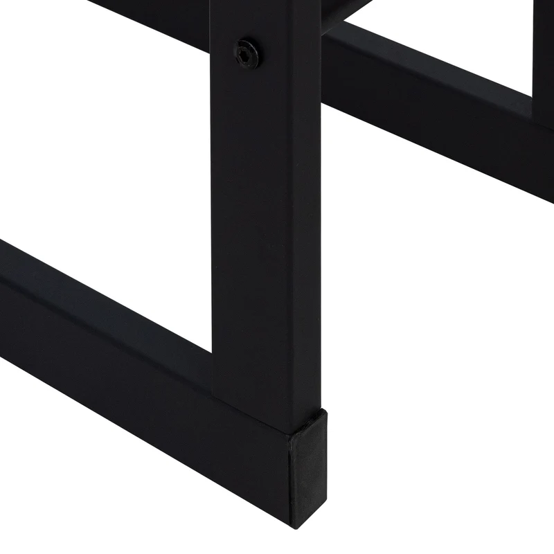 Kaminholzregal 60x100x25 cm Schwarz aus Metall ML-Design