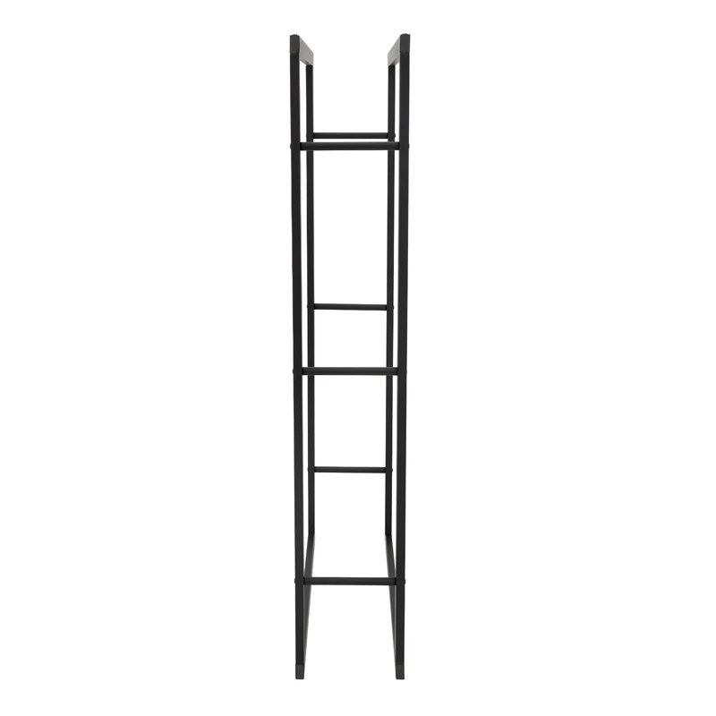 Kaminholzregal 40x150x25 cm Schwarz aus Metall ML-Design
