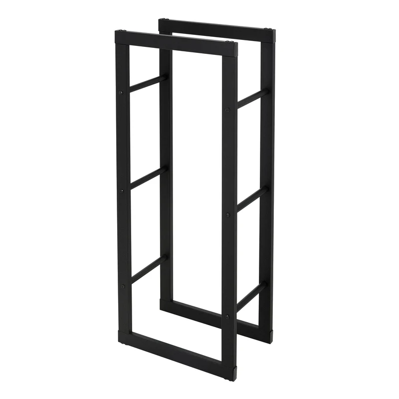 Kaminholzregal 40x100x25 cm Schwarz aus Metall ML-Design