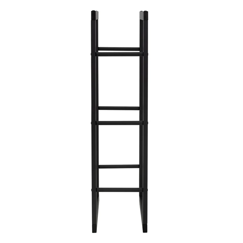 Kaminholzregal 40x100x25 cm Schwarz aus Metall ML-Design