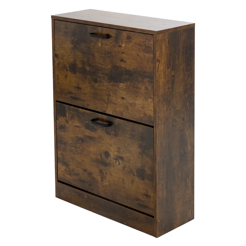 Schuhschrank 60x24x84 cm Braun inkl. 2 Klappfächern ML-Design