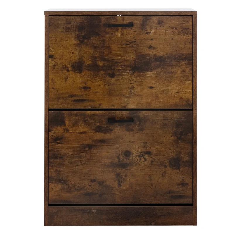 Schuhschrank 60x24x84 cm Braun inkl. 2 Klappfächern ML-Design
