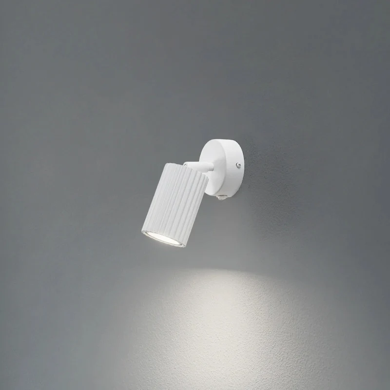B-Ware Wandstrahler Karbon Wandleuchte LED Lampe mit Schalter Aluminium weiß 16cm